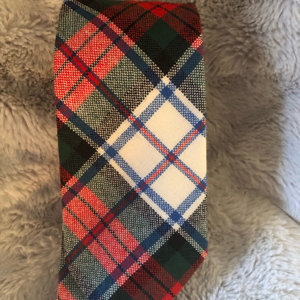 Macduff wool Plaid Men's Neck Tie in Red, Green, Blue and White